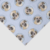 Chinook Drop Ear Painting Originele sledehond kuns Tissuepapier (Detail)