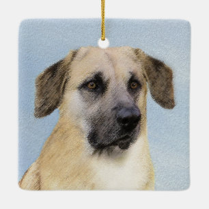 Chinook (Dropped Ears) schilderen - Oorspronkelijk Keramisch Ornament