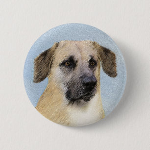 Chinook (Dropped Ears) schilderen - Oorspronkelijk Ronde Button 5,7 Cm
