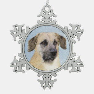 Chinook (Dropped Ears) schilderen - Oorspronkelijk Tin Sneeuwvlok Ornament
