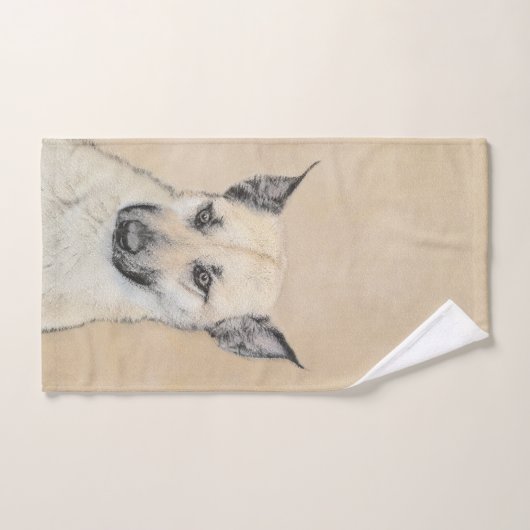 Chinook (gepunte oortjes) schilderen - oorspronkel bad handdoek (Handdoek)