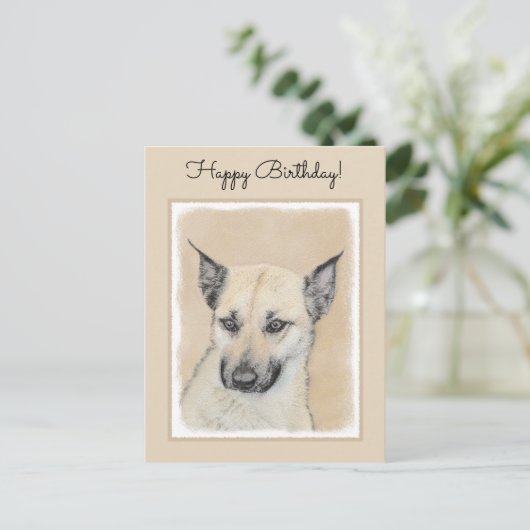 Chinook (gepunte oortjes) schilderen - oorspronkel briefkaart (Staand voorkant)