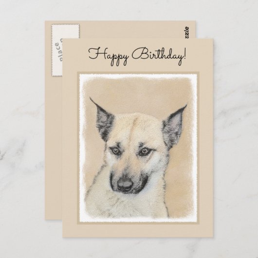 Chinook (gepunte oortjes) schilderen - oorspronkel briefkaart (Voorkant / Achterkant)