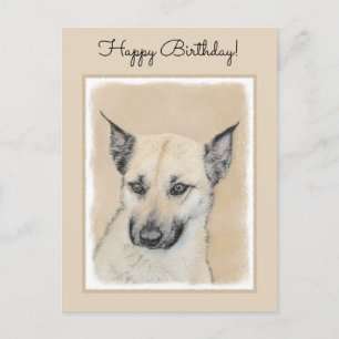 Chinook (gepunte oortjes) schilderen - oorspronkel briefkaart