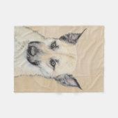 Chinook (gepunte oortjes) schilderen - oorspronkel fleece deken (Voorkant (Horizontaal))