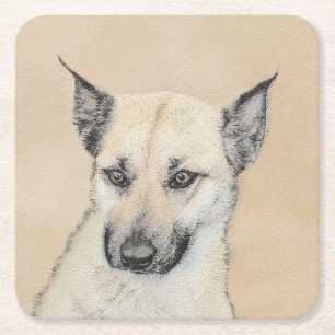 Chinook (gepunte oortjes) schilderen - oorspronkel kartonnen onderzetters