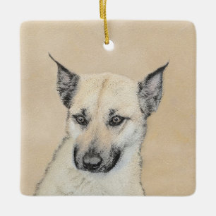 Chinook (gepunte oortjes) schilderen - oorspronkel keramisch ornament