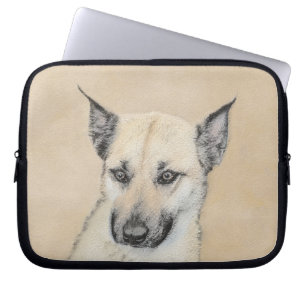 Chinook (gepunte oortjes) schilderen - oorspronkel laptop sleeve