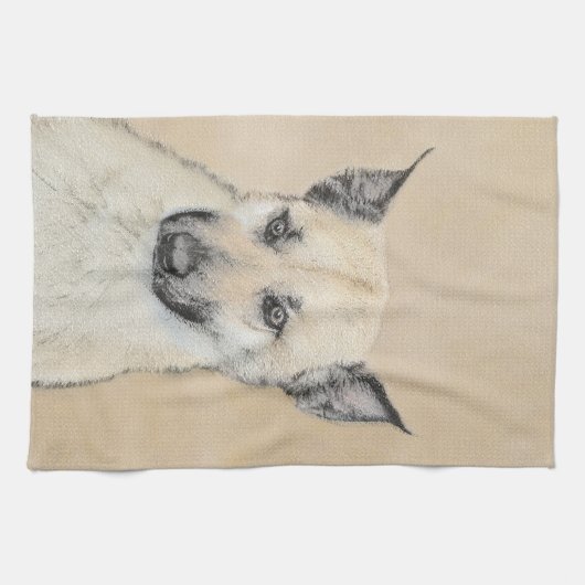 Chinook (gepunte oortjes) schilderen - oorspronkel theedoek (Horizontaal)