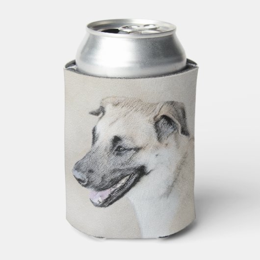 Chinook (Helikopter ars) schilderen - hond kunst Blikjeskoeler (Blikje Voorkant)