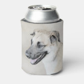 Chinook (Helikopter ars) schilderen - hond kunst Blikjeskoeler (Blikje Achterkant)