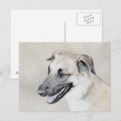 Chinook (Helikopter ars) schilderen - hond kunst Briefkaart (Voorkant / Achterkant)