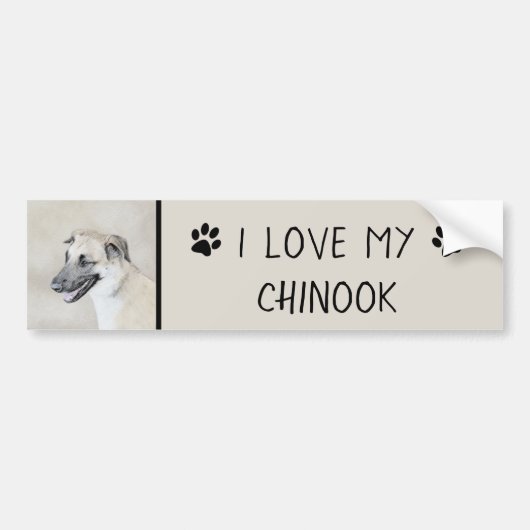 Chinook (Helikopter ars) schilderen - hond kunst Bumpersticker (Voorkant)