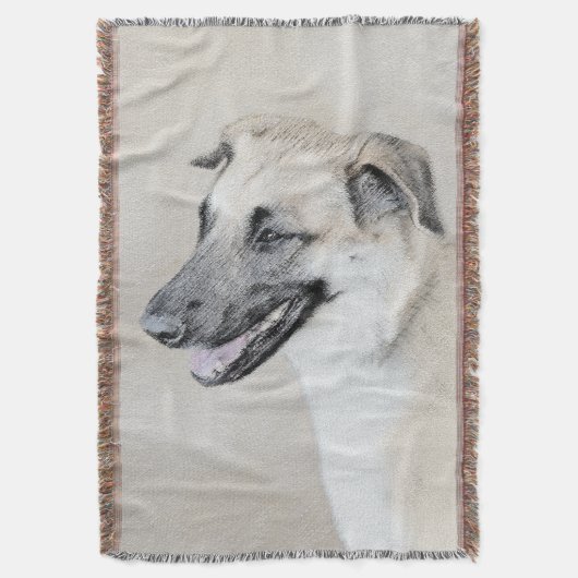 Chinook (Helikopter ars) schilderen - hond kunst Deken (Voorkant Verticaal)