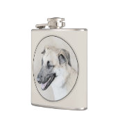 Chinook (Helikopter ars) schilderen - hond kunst Heupfles (Links)