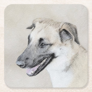 Chinook (Helikopter ars) schilderen - hond kunst Kartonnen Onderzetters