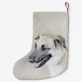 Chinook (Helikopter ars) schilderen - hond kunst Kleine Kerstsok (Achterkant)