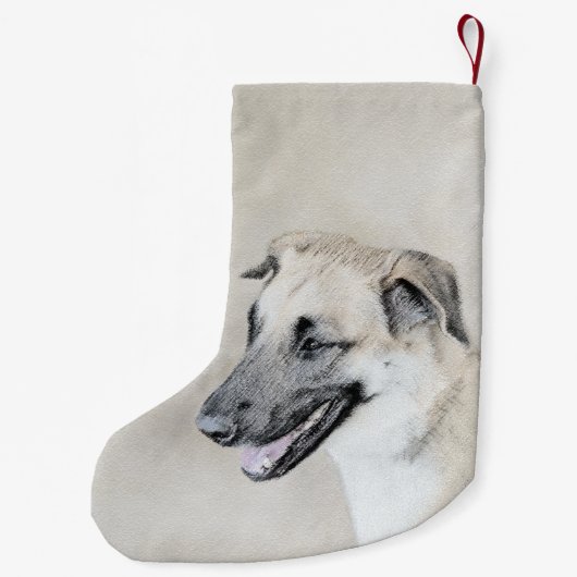 Chinook (Helikopter ars) schilderen - hond kunst Kleine Kerstsok (Achterkant)