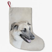 Chinook (Helikopter ars) schilderen - hond kunst Kleine Kerstsok (Voorkant)