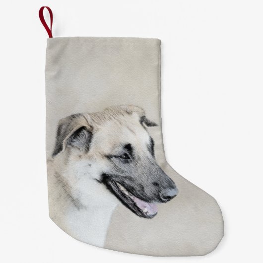 Chinook (Helikopter ars) schilderen - hond kunst Kleine Kerstsok (Voorkant)