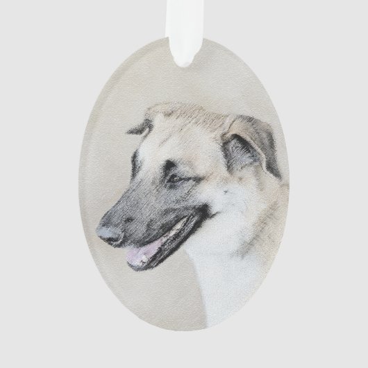 Chinook (Helikopter ars) schilderen - hond kunst Ornament (achterkant)