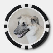 Chinook (Helikopter ars) schilderen - hond kunst Poker Chips (Voorkant)
