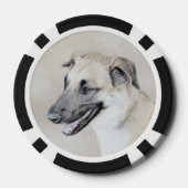 Chinook (Helikopter ars) schilderen - hond kunst Poker Chips (Achterkant)