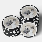 Chinook (Helikopter ars) schilderen - hond kunst Poker Chips (Opstapeling)