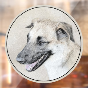 Chinook (Helikopter ars) schilderen - hond kunst Raamsticker