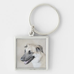 Chinook (Helikopter ars) schilderen - hond kunst Sleutelhanger