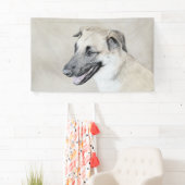 Chinook (Helikopter ars) schilderen - hond kunst Spandoek (Insitu)