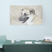Chinook (Helikopter ars) schilderen - hond kunst Spandoek (Beurs)