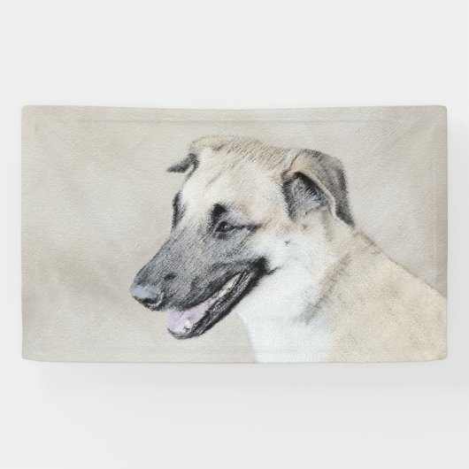 Chinook (Helikopter ars) schilderen - hond kunst Spandoek (Horizontaal)