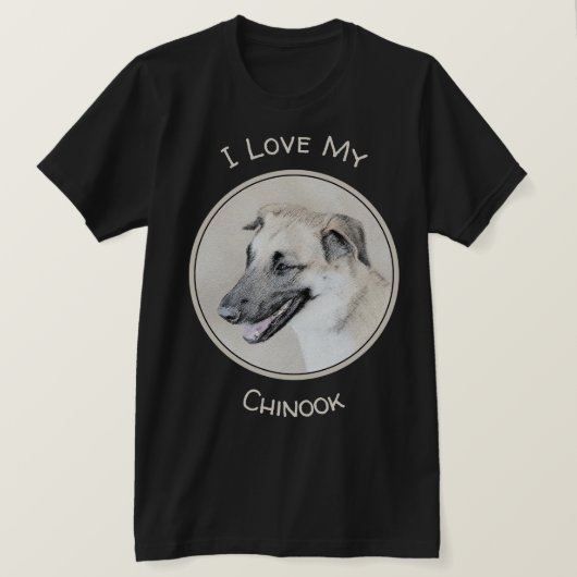 Chinook (Helikopter ars) schilderen - hond kunst T-shirt (Design voorkant)
