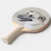 Chinook (Helikopter ars) schilderen - hond kunst Tafeltennisbatje (Voorkant Gekanteld)