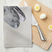 Chinook (Helikopter ars) schilderen - hond kunst Theedoek (Quarter Fold)