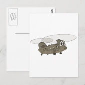Chinook Helikopter Cartoon Briefkaart (Voorkant / Achterkant)