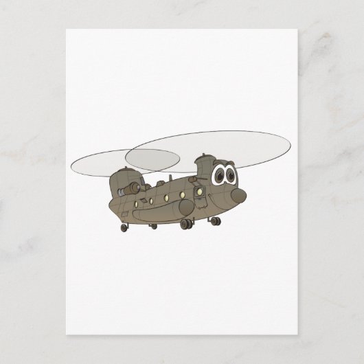 Chinook Helikopter Cartoon Briefkaart (Voorkant)