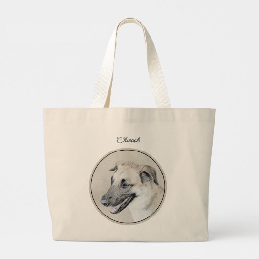 Chinook Helikopter Oorschildering Originele Hond K Grote Tote Bag (Achterkant)