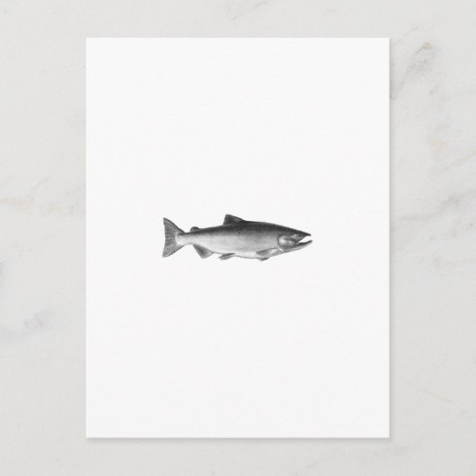 Chinook - King Salmon Logo (zwart-wit) Briefkaart (Voorkant)