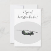 Chinook legerhelikopter cartoonillustratie kaart (Achterkant)