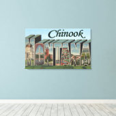 Chinook, Montana - grote letterscènes Canvas Afdruk (Insitu (Houten vloer))