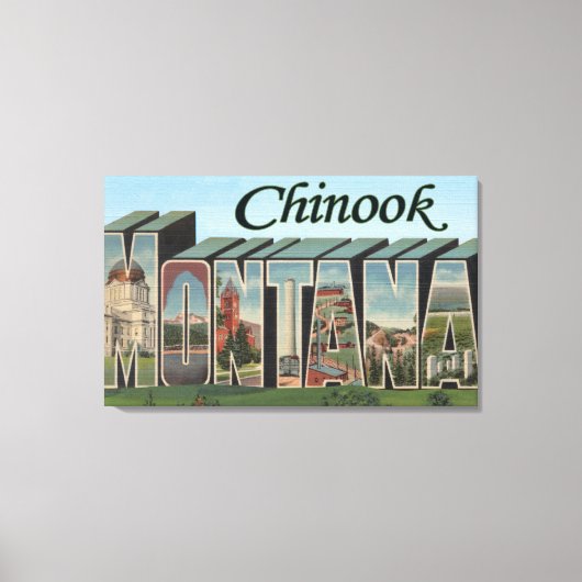 Chinook, Montana - grote letterscènes Canvas Afdruk (Voorkant)