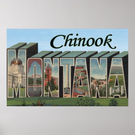 Chinook, Montana - grote letterscènes Poster (Voorkant)