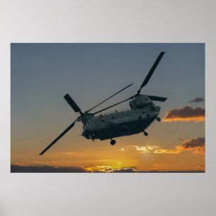 Chinook op Sunset Poster