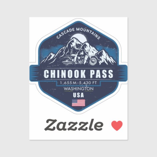 Chinook Pass Washington Motorfietstocht   Sticker (Vel)
