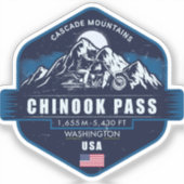 Chinook Pass Washington Motorfietstocht   Sticker (Voorkant)