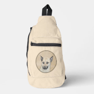 Chinook Puppy Spitse Oren Schilderij Huisdier Hond Sling Bag