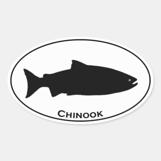 Chinook Salmon Oval Logo Ovale Sticker (Voorkant)