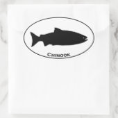 Chinook Salmon Oval Logo Ovale Sticker (Tas)